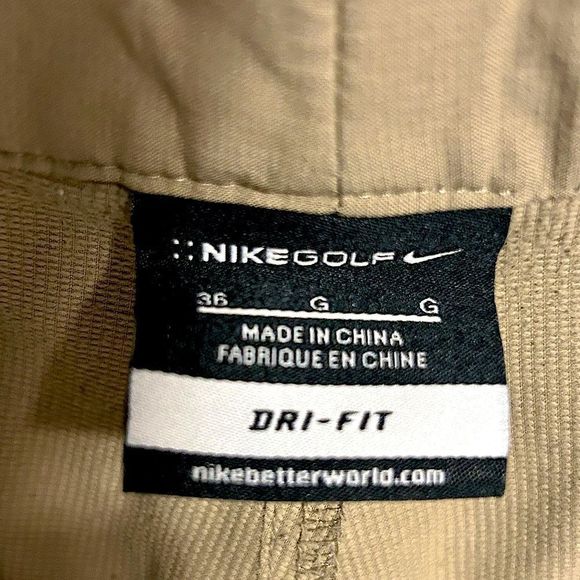 Men’s Nike 36 DRI Fit Golf Boating Tennis Sporting Khaki Shorts - Picture 2 of 3